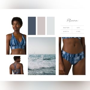 NWOT, PRANA, Womens, Sz. S, 2 Peice, Tie Dye, Indigo, Beach, Surfing, Bikini